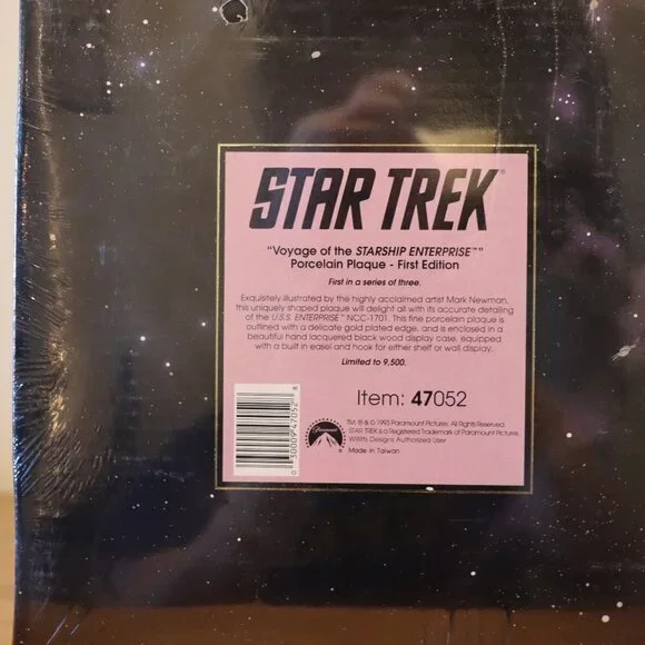 Star Trek Porcelain Plaque, first edition "Voyage of the Starship Enterprise"